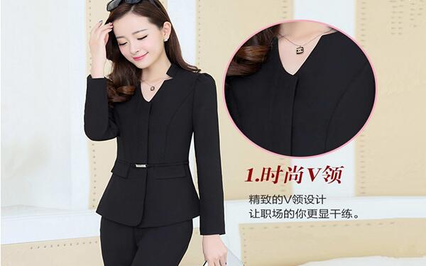 女士時尚V領(lǐng)西服套裝